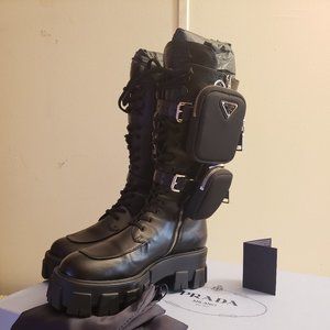 Authentic PRADA Monolith Lug Sole Combat Boots